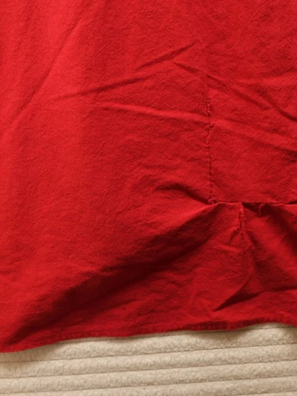 Mexican Handmade Embroidered Short Sleeve Mens Shirt Red Aztec FLAW